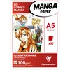 Image de Clairefontaine 94041C Bloc Encollé Papier Manga et Illustration - 50 Feuilles Blanc Extra Lisse A5 14,8x21 cm 100g - idéal pour le Dessin au Feutre à Alcool