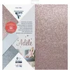 Image de Clairefontaine 95735C - Lot de 6 Feuilles de Papiers Pailleté Adhésif A Découper 250g/m² - 30,5x30,5 cm - Coloris Rose, Blanc et Argent Assortis - Loisirs Créatifs - Compaptibles Machines De Découpe