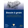 Image de Clairefontaine 96023C Bloc Encollé Papier Dessin à Grain - 20 Feuilles Papier Dessin au Grain Marqué - A4 21x29,7 cm 224g - Idéal pour le Dessin Scolaire, Blanc