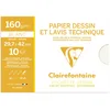 Image de Clairefontaine 96287C - Pochette Dessin Scolaire - 10 Feuilles Papier Dessin Blanc Lisse - A3 29,7x42 cm 160g - Idéal pour le Dessin Technique et le Lavis