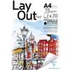 Image de Clairefontaine 96533C Bloc Encollé Papier Layout - 70 Feuilles Papier Blanc Uni Extra Lisse A4 21x29,7 cm 75g - Papier Idéal pour le Dessin au Feutre à Alcool