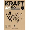 Image de Clairefontaine 96544C Bloc Encollé Papier Kraft - 100 Feuilles Papier Kraft Vergé Brun A5 14,8x21 cm 90g - Papier Double Face pour le Croquis et le Dessin (Lot de 2)
