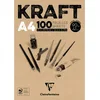 Image de Clairefontaine 96545C bloc collé Kraft Vergé Brun 100 Feuilles A4 90g