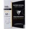 Image de Clairefontaine 96771C - Pochette Dessin Scolaire - 12 Feuilles Papier Dessin à Grain Noir - 24x32 cm 160g - Idéal pour les Arts Plastiques