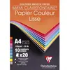 Image de Clairefontaine 97444C Bloc Encollé Papier Dessin - 20 Feuilles Papier Dessin Lisse Couleurs Vives Assorties - A4 21x29,7 cm 120g - Idéal pour les Activités Créatives