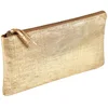 Image de Clairefontaine 410037C - Trousse Scolaire Plate Dorée Effet textile 22x11 cm en Véritable Cuir d'Agneau - Fourniture Scolaire - Trousse Crayons de Couleurs - Etui à Crayons - Porte-Plume