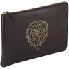Image de Clairefontaine 410186C - Grande Pochette Universelle en Véritable Cuir 27x19 cm, décor Lion