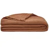 Image de ESSIX Couvre lit uni en Gaze de Coton, Jazzy, 260x240cm, Brun Roux