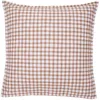 Image de Taie d'oreiller imprimée en Percale de Coton, Vichy, Made in France, 64 x 64 cm, Essix, Beige Dune