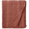 Image de Plaid nid d'abeille Jacquard en Coton, Yogi, Terre Cuite, 130x170 cm, Essix