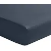 Image de Drap-Housse en Satin de Coton, Palazzo, Bleu Nuit, 140x200 cm, Essix