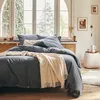 Image de Housse de Couette Unie en Flanelle de Coton Chambray, Frisson, 260 x 240 cm, Essix