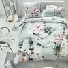 Image de Housse de couette imprimée en satin de coton, Peonia Grande