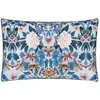 Image de Taie d'oreiller imprimée en Percale de Coton, Ikebana Damask, 50x75 cm, Designers Guild, Bleu