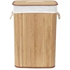 Image de COMPACTOR Panier à Linge Pliable en Bambou avec Couvercle et Poignées