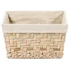 Image de Compactor   Panier de rangement rectangulaire tressé en jonc de mer et tissu   Taille S - Ideal rangement salle de bain