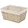 Image de Compactor   Panier de rangement rectangulaire tressé en jonc de mer et tissu   Taille M   Rangement chambre, salle de bain