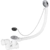 Image de Wirquin SP5502 Ensemble complet vidage de baignoire L500 mm avec siphon orientable Ø40 et bonde à bouchon, blanc et chromé
