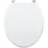 Image de Wirquin 21230004 Abattant WC Woody en MDF blanc brillant avec charnières en inox, forme U