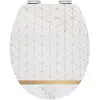 Image de Wirquin 20723081 Abattant WC Diplomat Marbre 100% FSC en MDF avec frein de chute, déclipsable, top fix et charnières en inox, forme en U