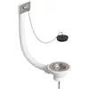 Image de Wirquin 30723126 Bonde pour évier de cuisine 1 bac Ø60 mm avec bouchon et trop-plein extérieur, blanc