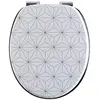 Image de Wirquin 20723910 Abattant WC Woody Origami blanc et noir en MDF, 100 % FSC avec charnières en inox