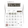 Image de Lexibook, Calculatrice de Bureau 10 Chiffres avec Écran Inclinable, Fonctions Basiques, mémoire et Arrondi, Larges Touches pour Travail, Scolaire, Maison, Solaire & Piles, Blanche/Grise, C210