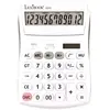 Image de Lexibook, Calculatrice de Bureau 12 Chiffres avec Écran Inclinable - Fonction Basiques, mémoire et Arrondi - Larges Touches pour Travail, Scolaire, Maison - Solaire & Piles - Blanche/Grise - C212