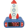 Image de Lexibook, Réveil Veilleuse Fusée, Figurine Lumineuse, Choix de 6 alarmes, 6 Effets sonores, Écran rétro-éclairé, Horloge, Snooze, Bleu, RL800SPC