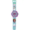 Image de Lexibook, Gabby et la Maison Magique, Montre Bracelet Ajustable avec Projections, Projette 20 Images de la série Gabby's Dollhouse, Écran Digital, pour Enfant, Bleu/Violet, DMW050GDH