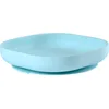 Image de BÉABA, Assiette Ventouse pour Enfant, 100% silicone, matière douce et très resistante, Adhère table/tablette chaise haute, Languette permettant de soulever l’assiette, Compatible micro-onde, Bleu