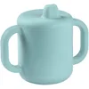 Image de Béaba Tasse d'Apprentissage Bébé, Fonction Biberon/Tasse, 100% Silicone de Haute Qualité, Larges poignées, Facilite la prise en main, Ergonomique, Bec Souple, Blue