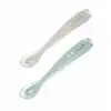 Image de Lot de 2 Cuillères 1er âge en silicone + boite de transport gris/vert