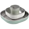 Image de BÉABA, Coffret Repas Bébé Enfant Inox, 3 Pièces, Verre + 2 Assiettes, Compatible Micro-Ondes et Lave-Vaisselle, Sain et Solide, Léger, Incassable, Anti-dérapant avec Housse en Silicone, Sage Green