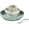 Image de Beaba 4-Piece Silicone Dinner Set service de table Sage Green / Misty Green