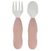 Image de BÉABA, Lot de 2 couverts Inox et Silicone, Couverts Bébé et Enfant, Dès 10 Mois, Forme et Manche Ergonomiques, Apprentissage