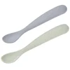 Image de Lot de 2 cuillères 1er âge en silicone + boîte Galet / vert de gris