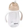 Image de BÉABA, Biberon/Tasse d'apprentissage 2 en 1, Tasse Paille Enfant, 100% étanche, Anti-fuite, Facile à Ouvrir, Poignées amovibles, Tritan et Silicone, 300 ml, Argile