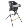 Image de BÉABA, Chaise Haute Up&Down, Made in France, Ergonomique, Evolutive Tablette repas amovible, Réglable 6 hauteurs, Confortable, Design, Matériaux robustes, Dark Grey