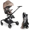 Image de Poussette BÉABA x Micro Mobility Baby Cruiser, Dès la Naissance, Assise Rotative 360°, 7 Positions 3 Inclinaisons Pliage Une Main, Chaise Haute, Roues LED, Harnais 5 Points, Canopy XXL UPF 50+, Pralin