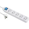 Image de Electraline Basic 32006 Bloc Multiprises 5 Prises + Interrupteur Longueur 1,5 m Section 3G1 mm² Blanc