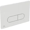 Image de Ideal Standard Oleas Plaque de commande de chasse d'eau, technologie double chasse par déclenchement mécanique, utilisation facile et conception durable (carrée/ronde)   Blanche (234 x 8,5 x 154 mm)