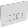 Image de Ideal Standard Oleas Plaque de commande de chasse d'eau, technologie à double chasse par actionnement pneumatique, utilisation facile et conception durable (carrée/ronde)   Chrome (234 x 8,5 x 154 mm)
