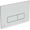 Image de Ideal Standard Oleas Plaque de commande de chasse d'eau, technologie à double chasse par actionnement pneumatique, utilisation facile et conception durable (carrée)   Chrome mat (234 x 8,5 x 154 mm)