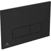 Image de Ideal Standard Oleas Plaque de chasse d'eau, technologie à double chasse par actionnement mécanique, utilisation facile et conception durable (carrée)   Noir (234 x 8,5 x 154 mm)