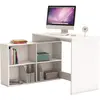 Image de Bureau d’angle Droit ou Gauche Corner avec Rangement - Blanc mat   Robuste et Fonctionnel -112x101x77 cm