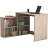 Image de Bureau d’angle Droit ou Gauche Corner avec Rangement - Chêne Clair Chaleureux   Robuste et Fonctionnel - 111,9x100,7x76,7 cm