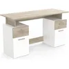 Image de Demeyere Bureau 2 caissons Blanc/Naturel Platon - Naturel Clair