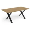 Image de Demeyere Table A Manger Bois 10/12 Personnes Design   Style Industriel   Coloris Chêne Hamilton et Noir Mat - 180 x 75 x 90 cm