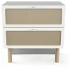 Image de Commode Bébé 2 Tiroirs Convertible en Commode A Langer   Gamme OCHNA - Coloris Blanc Mat & Bois Hévéa - 90 x 87 x 55 cm